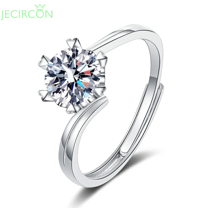 JECIRCON S925 Sterling Silver Snowflake 6-claw Moissanite Ring for Women INS Personality Opening Adjustable Wedding Band Gifts
JECIRCON S925 Sterling Silver Snowflake 6-claw Moissanite Ring for Women INS Personality Opening Adjustable Wedding Band Gifts