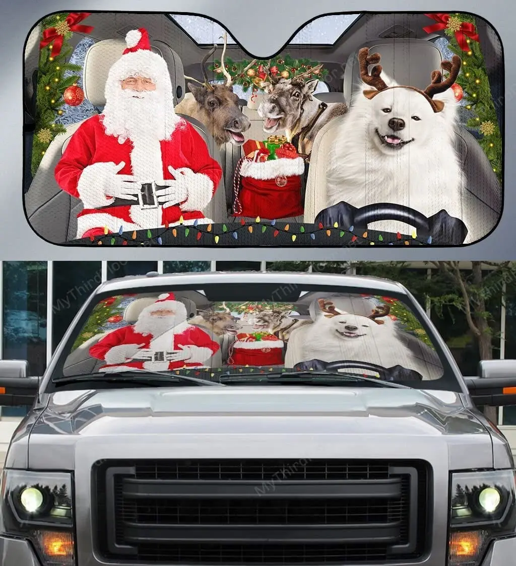 American Eskimo Santa Family Driving Christmas Car Sunshade Windshield Window, Gift for Dog Car Windshield Durable Auto Visor
American Eskimo Santa Family Driving Christmas Car Sunshade Windshield Window, Gift for Dog Car Windshield Durable Auto Visor
