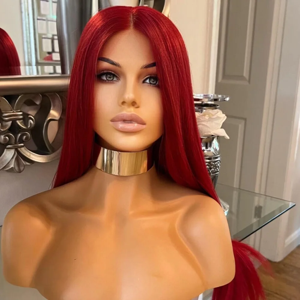 Red Glueless Wig 30inch Straight Jewish Human Hair Wigs With Baby Hair HD Lace 5x5 Silk Base European Hair Preplucked Silk Top
Red Glueless Wig 30inch Straight Jewish Human Hair Wigs With Baby Hair HD Lace 5x5 Silk Base European Hair Preplucked Silk Top