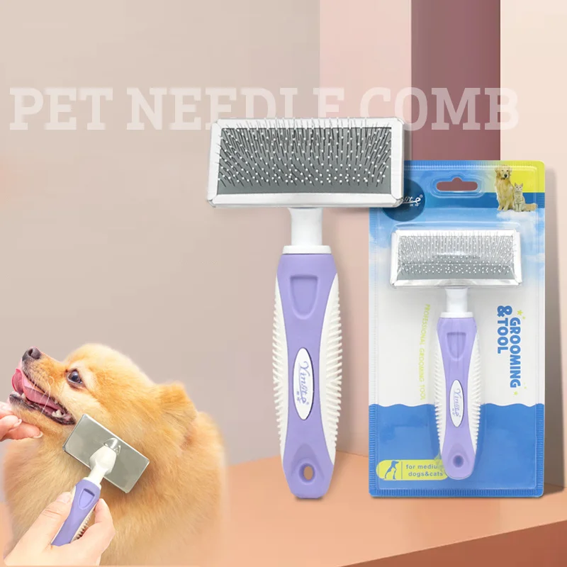 

Bonzerpet Dog Hair Brush Cat Comb Grooming Stainless Steel Needle Comb For Long Hair Dogs Cleaning Pets Dogs Accessories