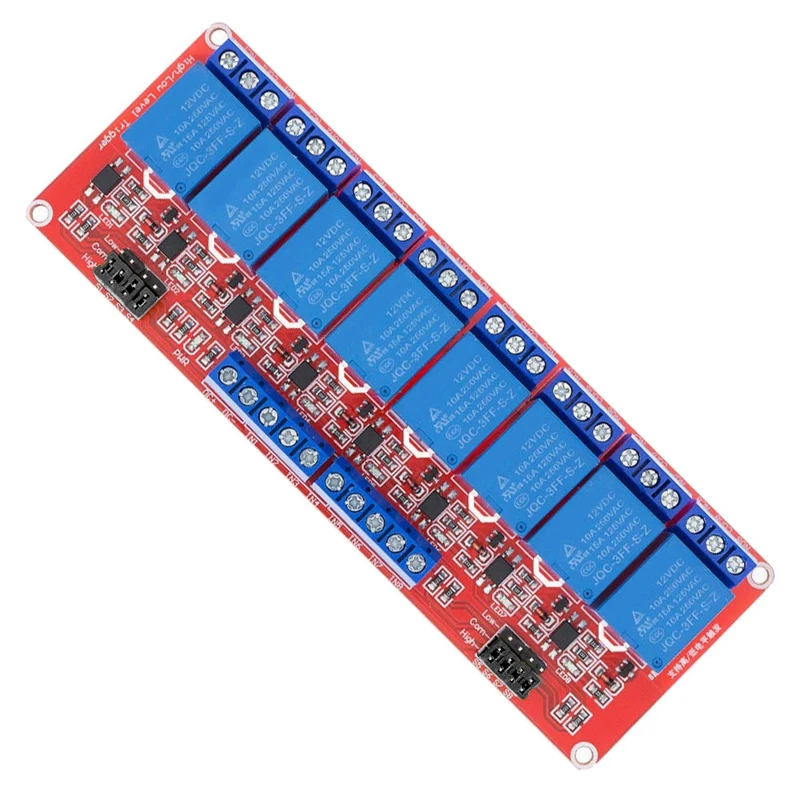 

NEW-2PCS Relay Module With Optocoupler High/Low Level Trigger For Arduino (12V Relay 8 Channel)