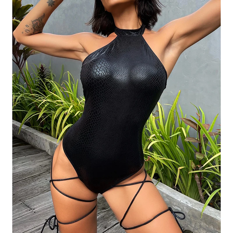 2022 Women's One Piece Swimsuit Snake Tie Black Swimwear Halter Swimsuit Beachwear New Sexy Bathing Suit Women Trajes De Baño
2022 Women's One Piece Swimsuit Snake Tie Black Swimwear Halter Swimsuit Beachwear New Sexy Bathing Suit Women Trajes De Baño
