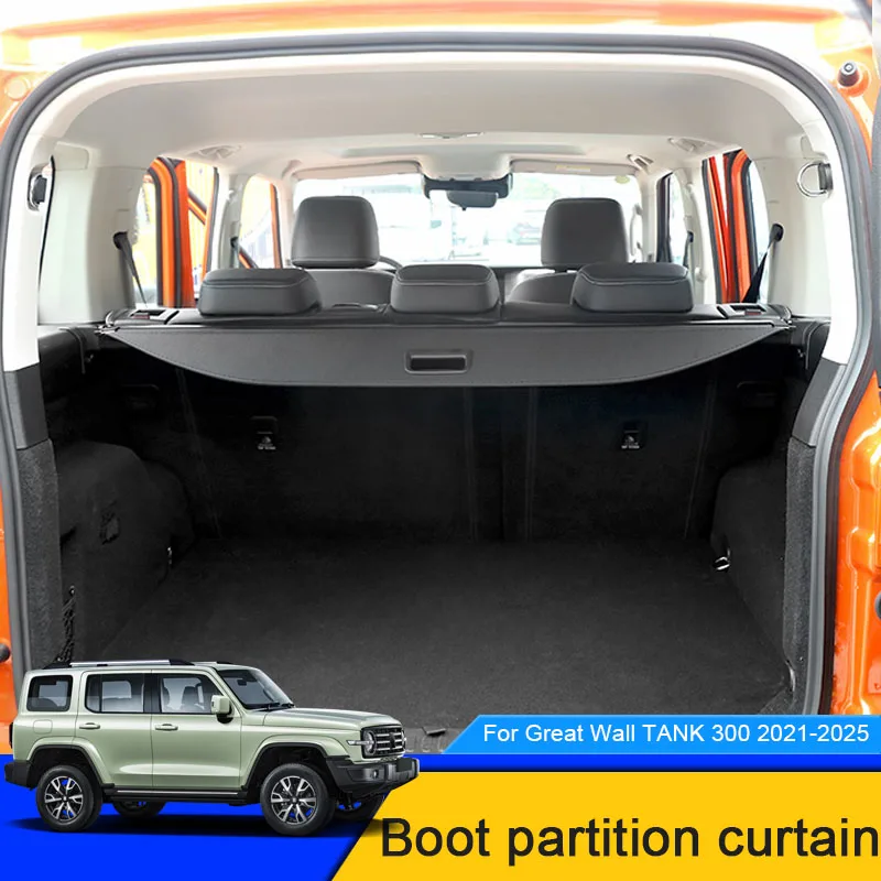 

For Great Wall TANK 300 2021-2025 Car Rear Trunk Curtain Cover Rear Rack Partition Shelter Canvas Storage Decoration Accessories