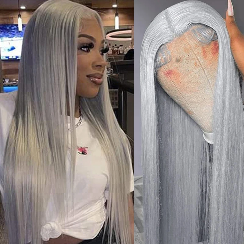 Silver Gray Lace Frontal Wig Human Hair Wigs 13x4 200density Straight Lace Front Human Hair Wig Straight Colored Transparent
Silver Gray Lace Frontal Wig Human Hair Wigs 13x4 200density Straight Lace Front Human Hair Wig Straight Colored Transparent
