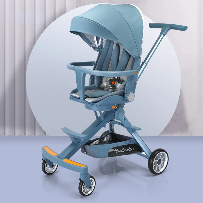 

Luxury high view baby stroller Two-way Ultra-light Portable fold Stroller Can Sit and Lie four wheels cart travel baby Carriage