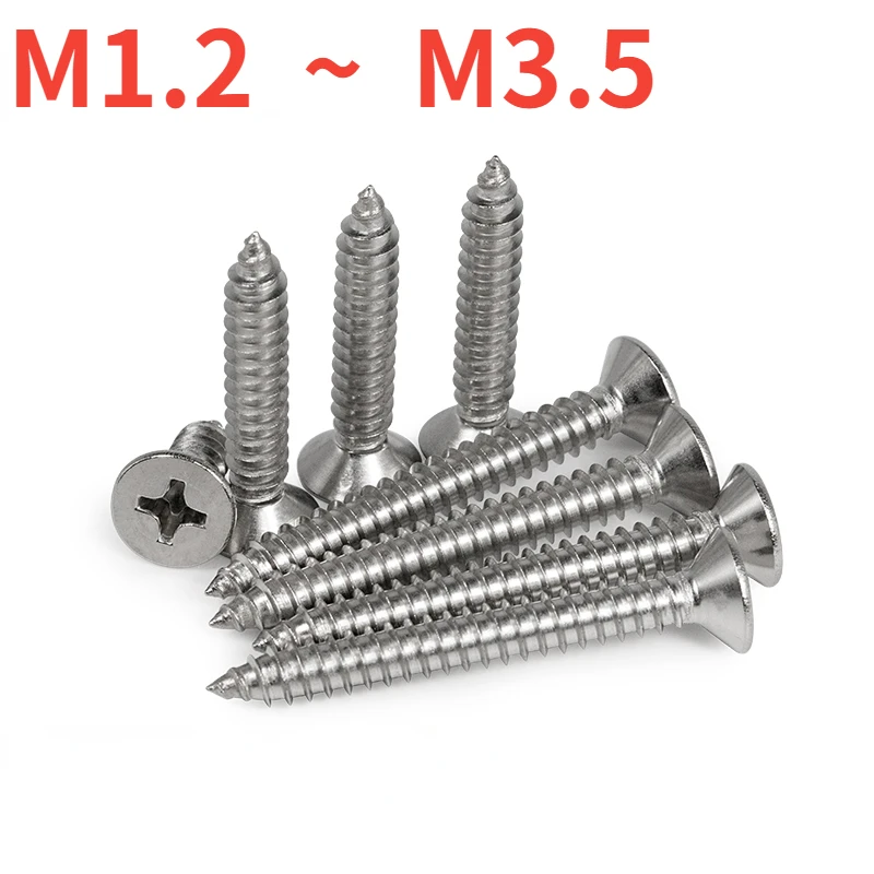 Винт Самонарезающий из нержавеющей стали, M1.2, M1.4, M1.7, M2, M2.2, M2.6, M3, M3.5, 304 
Винт Самонарезающий из нержавеющей стали, M1.2, M1.4, M1.7, M2, M2.2, M2.6, M3, M3.5, 304