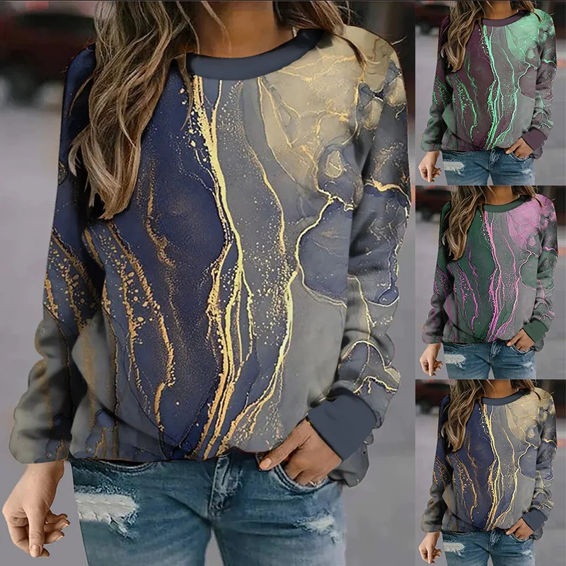 Autumn And Winter Women's Geometric Loose Print Long Sleeve Round Neck Sweater Female Fashion Casual Versatile Commuter Top Lady
Autumn And Winter Women's Geometric Loose Print Long Sleeve Round Neck Sweater Female Fashion Casual Versatile Commuter Top Lady