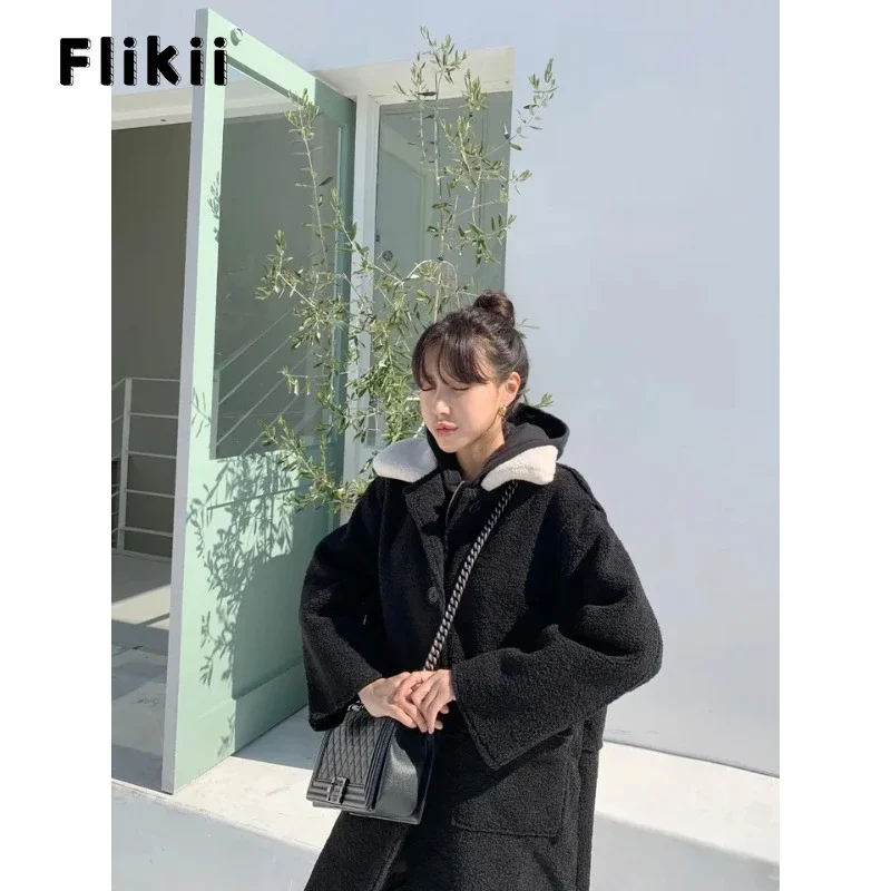 2023 Winter Retro Casual Office Lady X-long Hooded Pockets Wool Jacket Women Outerwear Loose Solid Color Vintage Warm Coat
2023 Winter Retro Casual Office Lady X-long Hooded Pockets Wool Jacket Women Outerwear Loose Solid Color Vintage Warm Coat