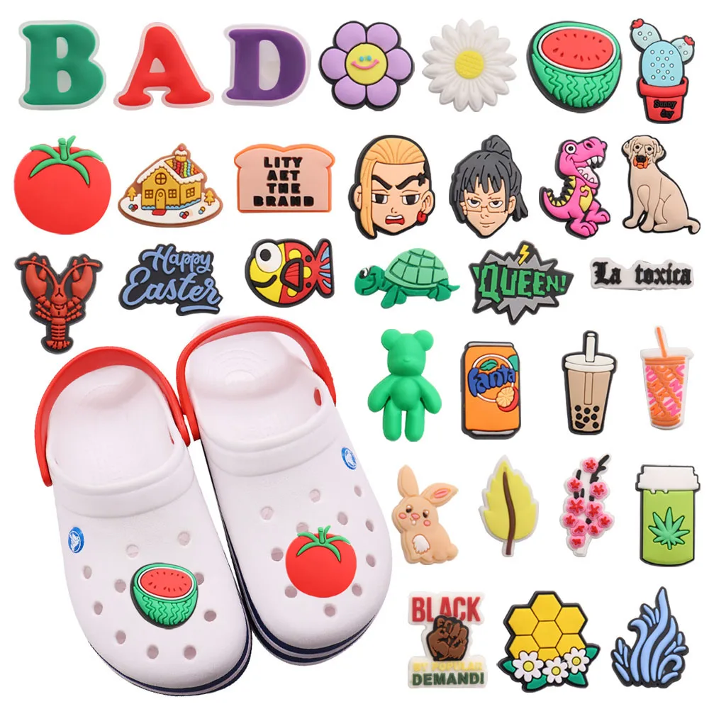 Mix 50PCS PVC Croc Jibz Buckle Flower Dinosaur Dog Drink Turtle Fish Bear Leaf Rabbit Lobster Tomato Sandals Shoes Decoration
Mix 50PCS PVC Croc Jibz Buckle Flower Dinosaur Dog Drink Turtle Fish Bear Leaf Rabbit Lobster Tomato Sandals Shoes Decoration