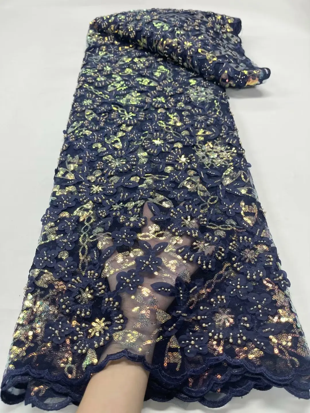 2023 Latest French 3D Beaded Tulle Lace Fabric High Quality African Net Lace Fabrics With Sequins For Evening Dresses 5 Yards
2023 Latest French 3D Beaded Tulle Lace Fabric High Quality African Net Lace Fabrics With Sequins For Evening Dresses 5 Yards