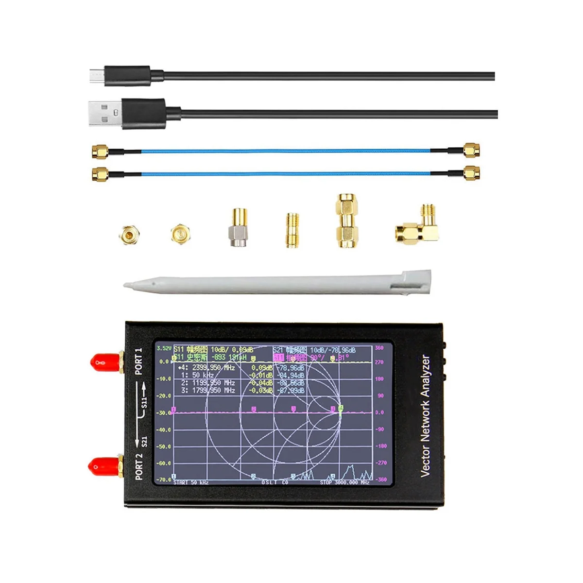 4.3 Inch NanoVNA-F V2 Vector Network Analyzer HF VHF UHF Antenna Analyzer 50KHz-3GHz Network Spectrum Analyzer
4.3 Inch NanoVNA-F V2 Vector Network Analyzer HF VHF UHF Antenna Analyzer 50KHz-3GHz Network Spectrum Analyzer