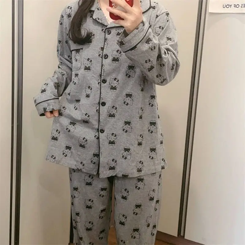 Sanrio Hello Kitty Kawaii Anime Pajama Cotton Sweet Lovely Full Print Students Cute Cartoon Long Sleeve Trousers Home Suit Gift
Sanrio Hello Kitty Kawaii Anime Pajama Cotton Sweet Lovely Full Print Students Cute Cartoon Long Sleeve Trousers Home Suit Gift