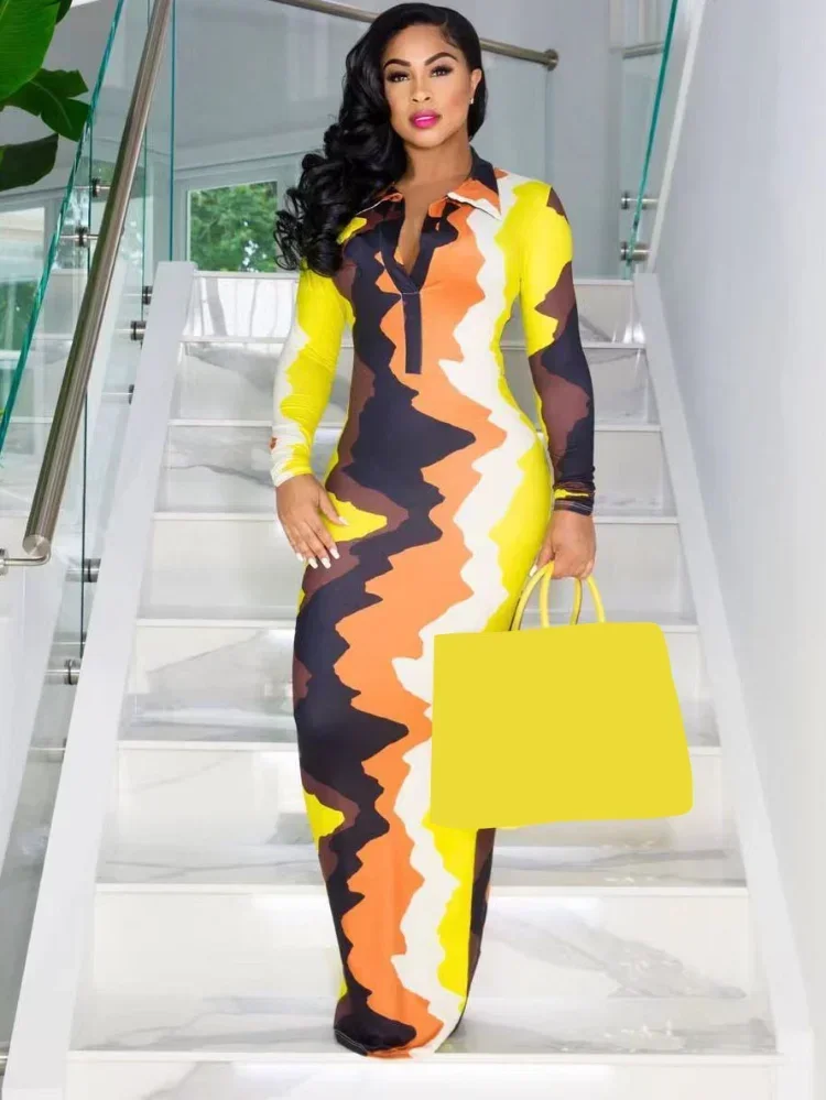 KEXU Fashion Wave Striped Printed Half Sleeve Wrap zipper V-neck Slim Maxi Long Dress Female Street Party Women Dresses Vestidos
KEXU Fashion Wave Striped Printed Half Sleeve Wrap zipper V-neck Slim Maxi Long Dress Female Street Party Women Dresses Vestidos