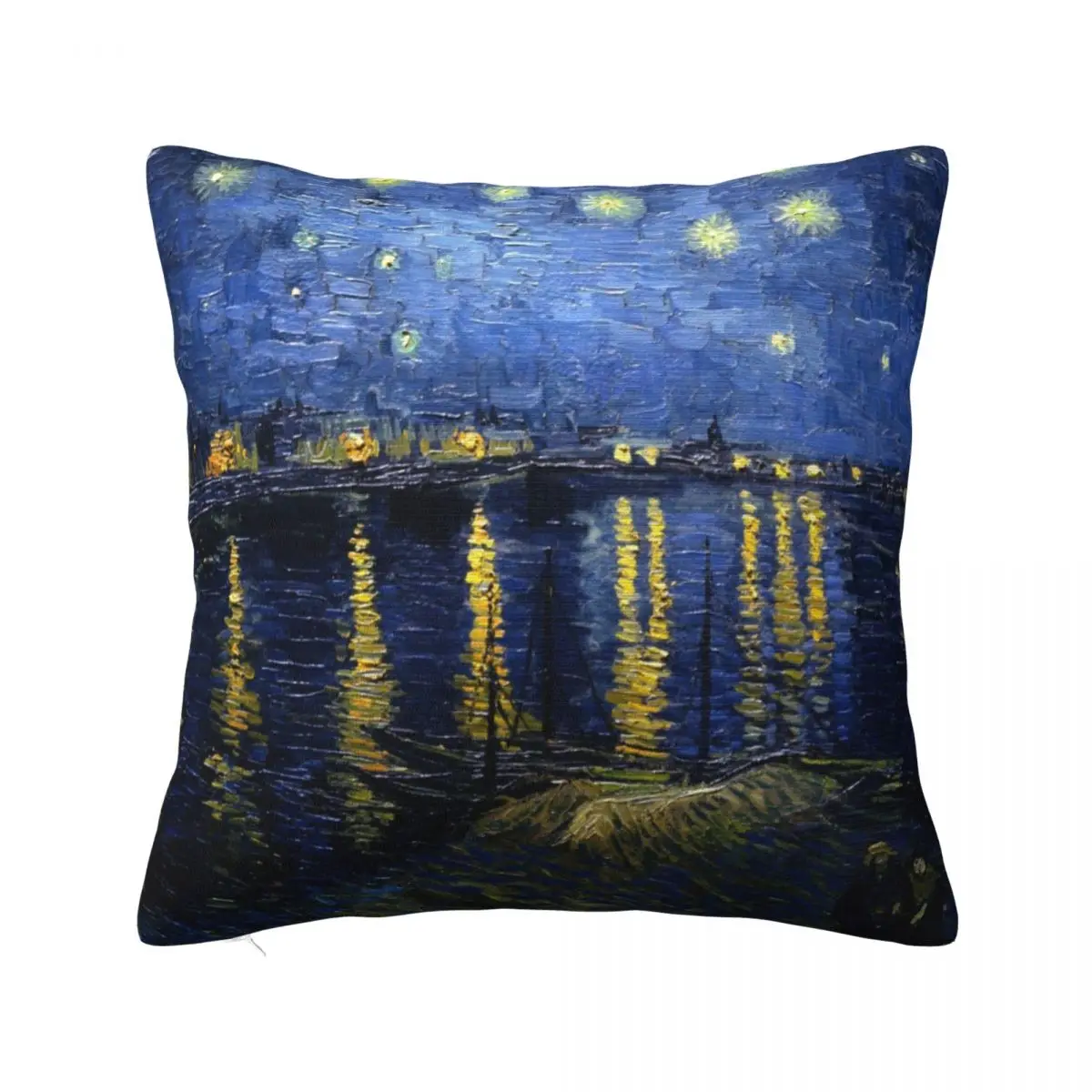

Starry Night Over the Rhone - Van Gogh Throw Pillow Cushion Cover For Sofa Cushion Cover Set Pillows Aesthetic Custom Cushion