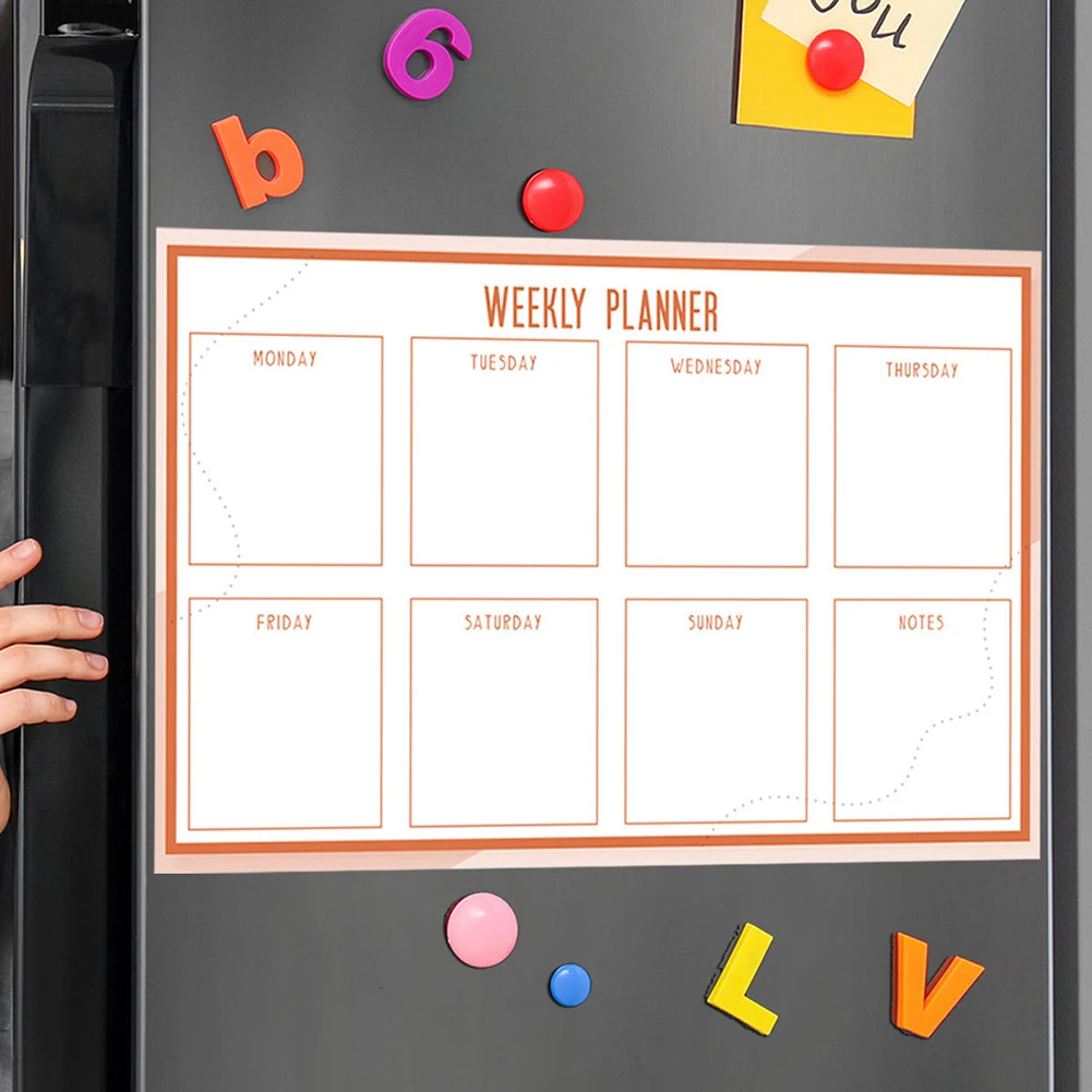 1Pc Fridge Noticeboard Calendar Board PVC Weekly Planner Whiteboard 30*40cm Dry Wipe Removable For Kitchen Supplies Home Decor
1Pc Fridge Noticeboard Calendar Board PVC Weekly Planner Whiteboard 30*40cm Dry Wipe Removable For Kitchen Supplies Home Decor