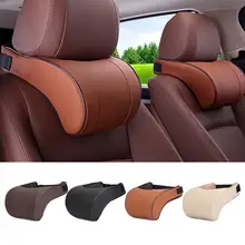 Car Neck Pillow Memory Foam PU Leather Auto Neck Support Holder Rest Seat Covers Vehicle Styling Adjustable Headrest Cushion