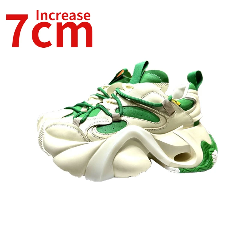 European/American Increased 7cm Casual Sports Shoes Women Genuine Leather Thick Sole Shoes Women's Spring Thin Style Dad's Shoes
European/American Increased 7cm Casual Sports Shoes Women Genuine Leather Thick Sole Shoes Women's Spring Thin Style Dad's Shoes