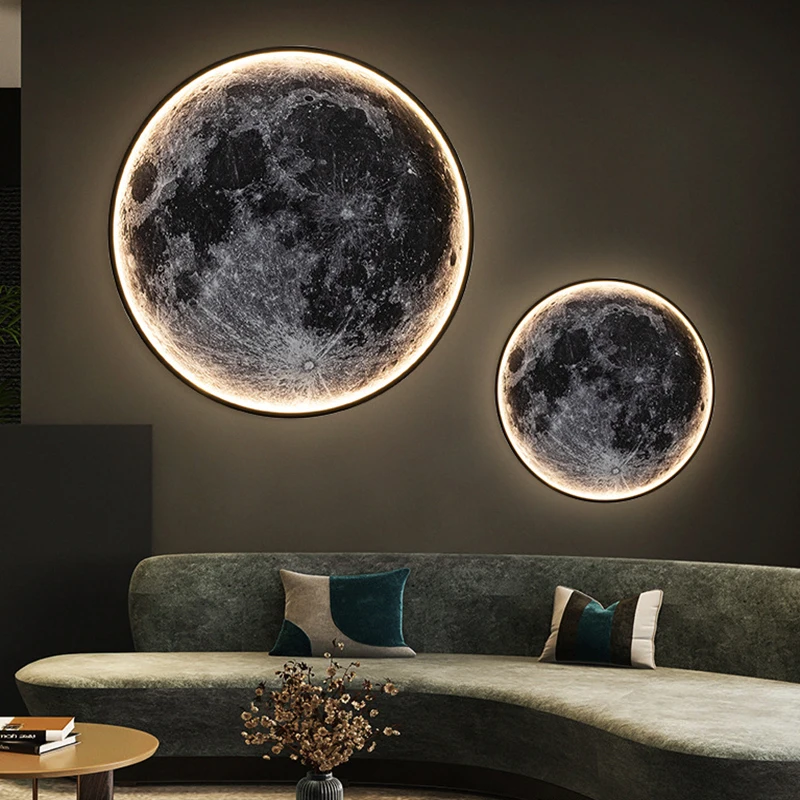

Modern 3d Moon Led Wall Lamp Living Room Background Light Home Decor Bedroom Bedside Lighting Corridor Sconce Luminaire
