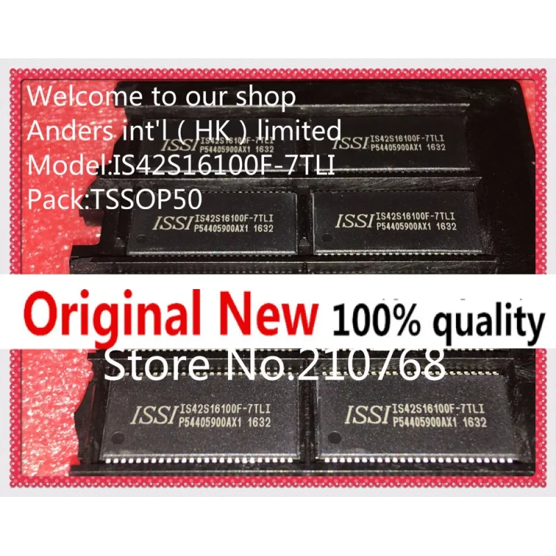 10pcs/lot IS42S16100F-7TLI IS42S16100F-7TL IS42S16100F-7 IS42S16100F IS42S16100 TSOP50 IC chipset Original status
10pcs/lot IS42S16100F-7TLI IS42S16100F-7TL IS42S16100F-7 IS42S16100F IS42S16100 TSOP50 IC chipset Original status