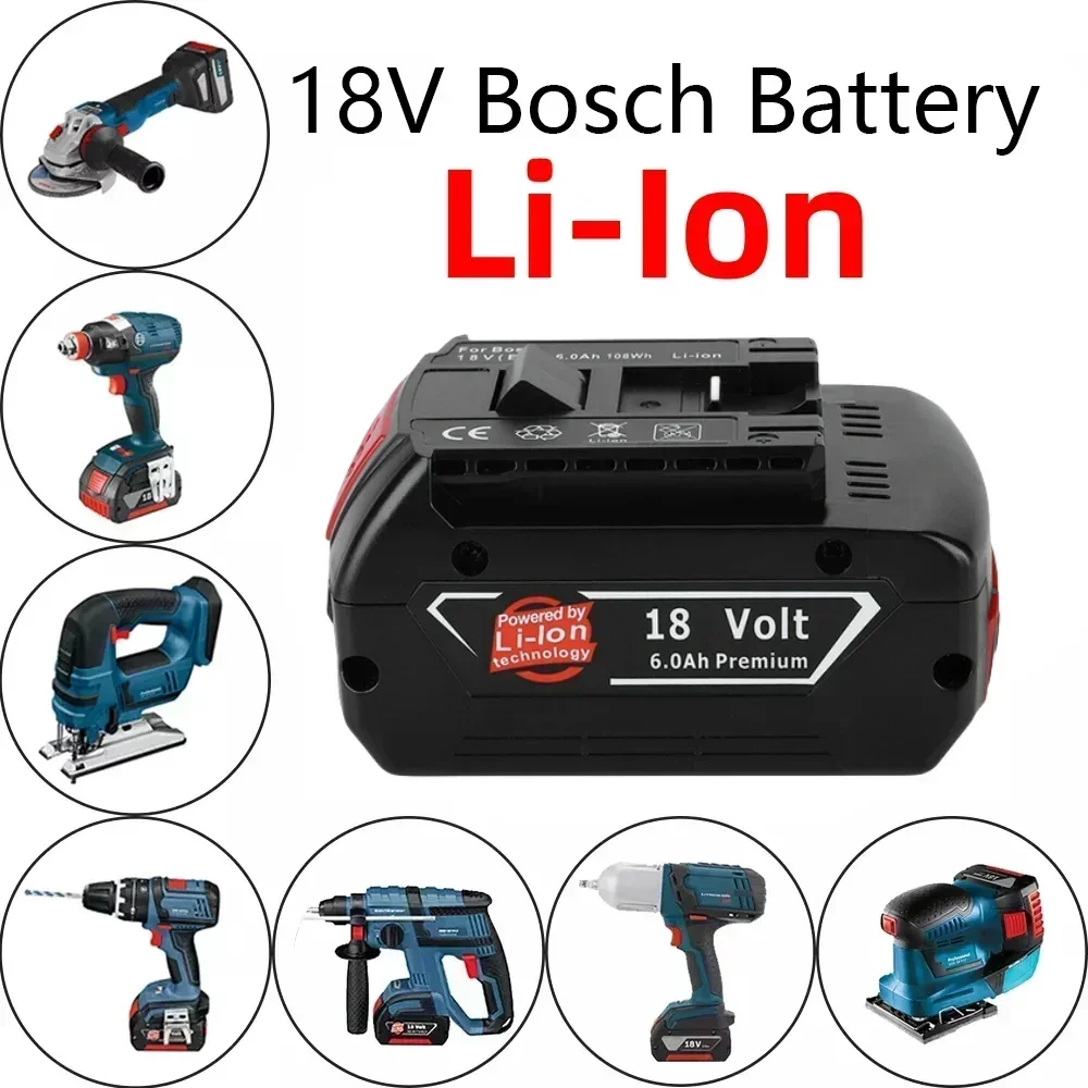 

FoR Bosch series rechargeable lithium-ion battery, 18V, 6000MAh drill, BAT609, BAT609G, BAT618, BAT618G, BAT614+free shipping