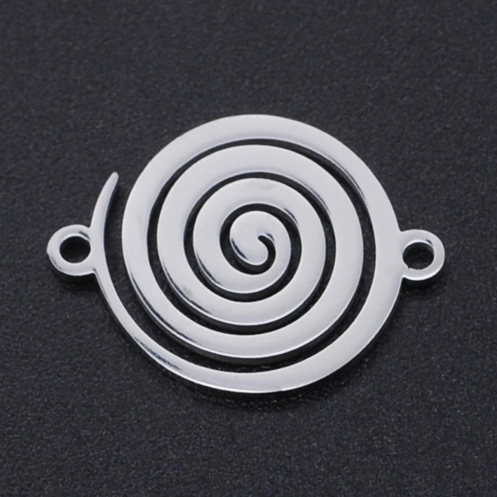 

5pcs Swirl Spiral Charms Vortex Circle 201 Stainless Steel Links for Bracelet Necklace Connector Jewelry Making Findings 14x18mm