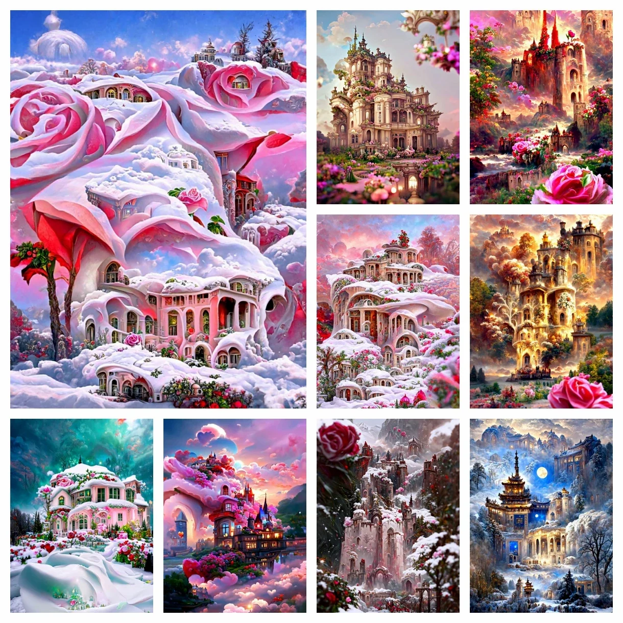 Fantasy Castle 5D DIY Diamond Painting Mosaic Dream Flower Landscape Art Pictures of Rhinestones Cross Stitch Kits Home Decor
Fantasy Castle 5D DIY Diamond Painting Mosaic Dream Flower Landscape Art Pictures of Rhinestones Cross Stitch Kits Home Decor