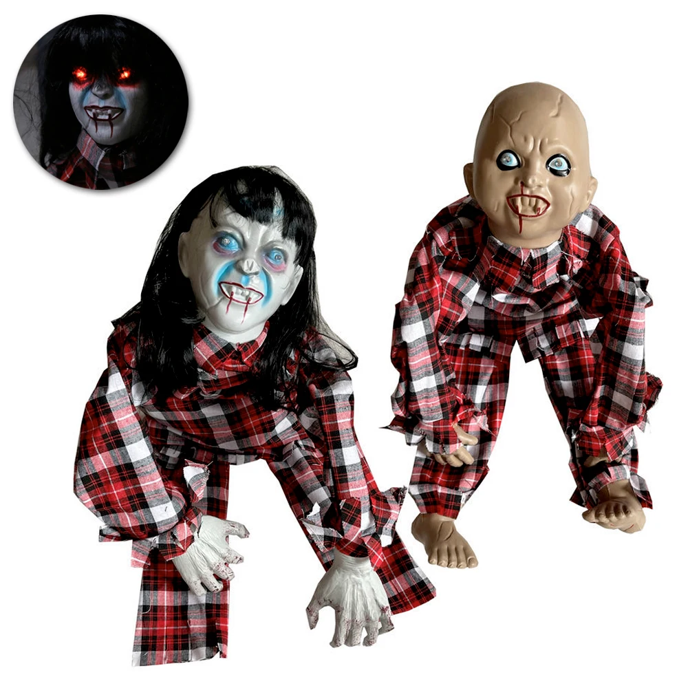Halloween Ground Breaker Crawling Zombie Ghost Doll with LED Eyes Spooky Sound Animated Halloween Party Prop Haunted House Décor
Halloween Ground Breaker Crawling Zombie Ghost Doll with LED Eyes Spooky Sound Animated Halloween Party Prop Haunted House Décor