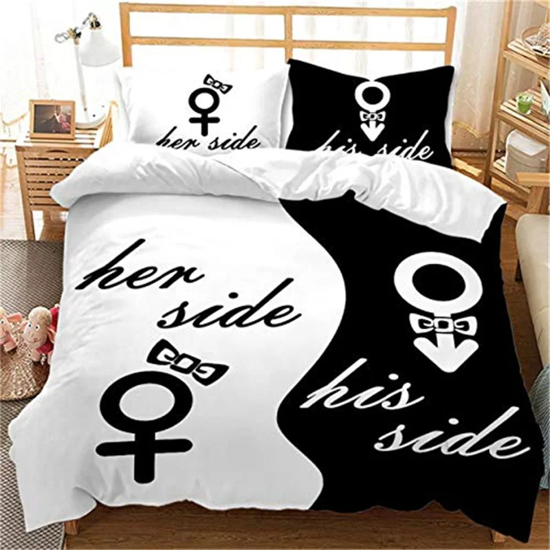 Black and White Couple Duvet Cover Set King and Queen Lover Bedding Set for Romantic Valentines Day Presents Bedroom Decorations
Black and White Couple Duvet Cover Set King and Queen Lover Bedding Set for Romantic Valentines Day Presents Bedroom Decorations