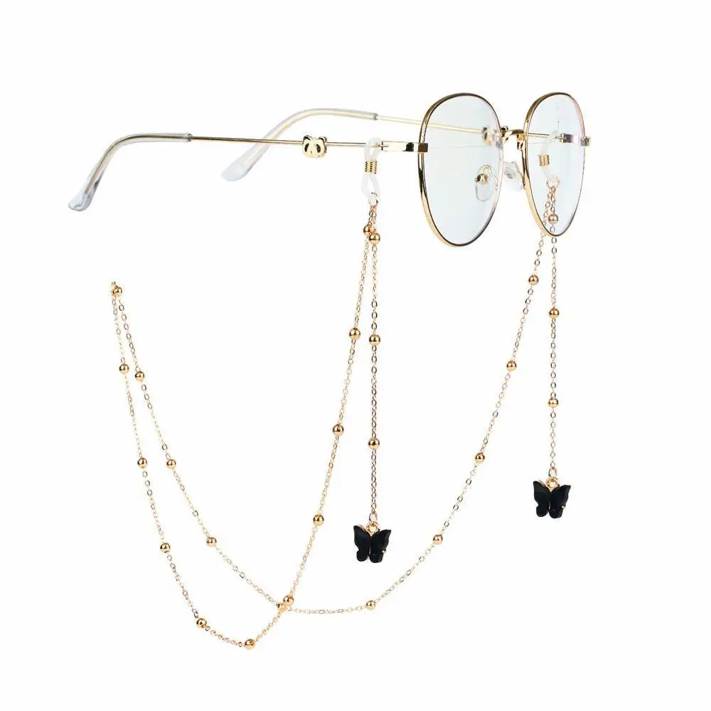 Trend Simple Anti-lost Women Non-slip Bead Mask Hanging Rope Metal Glasses Chains Butterfly Neck Strap 
Trend Simple Anti-lost Women Non-slip Bead Mask Hanging Rope Metal Glasses Chains Butterfly Neck Strap