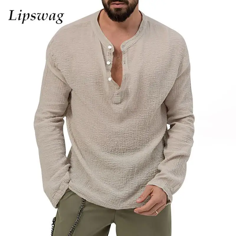 Vintage Button-up Crew Neck Men Shirt Pullover 2023 Autumn Casual Solid Color Long Sleeve Shirts For Mens New Fashion Shirt Tops
Vintage Button-up Crew Neck Men Shirt Pullover 2023 Autumn Casual Solid Color Long Sleeve Shirts For Mens New Fashion Shirt Tops
