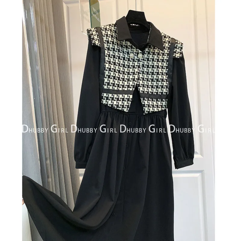 Vintage Plaid Patchwork Fake Two Women's Dress Commuter Korean Fashion Long-Sleeved Loose Casual Dress
Vintage Plaid Patchwork Fake Two Women's Dress Commuter Korean Fashion Long-Sleeved Loose Casual Dress