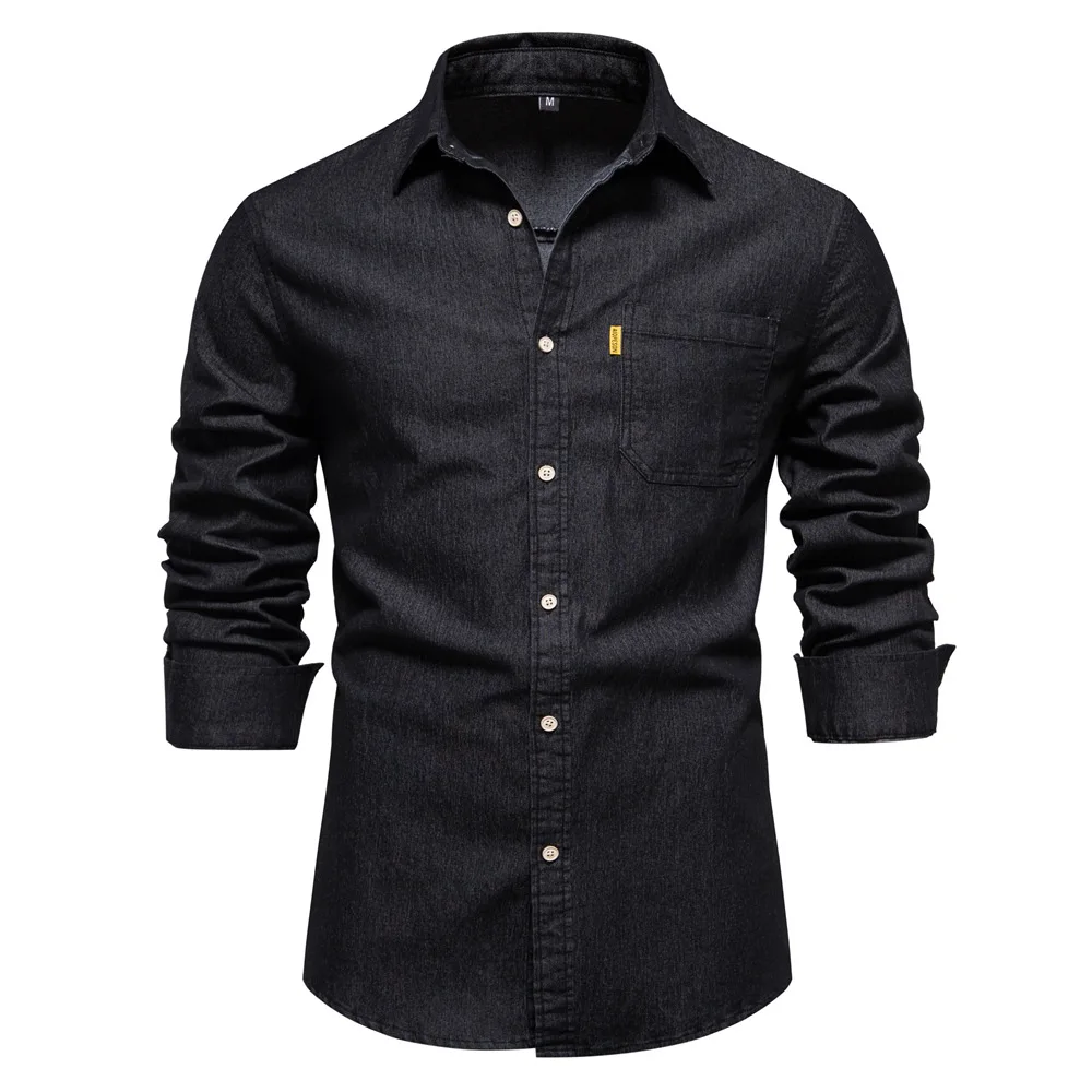 Men's Denim Shirt Solid Color Long Sleeve Slim Casual Shirts Spring and Autumn New StreetWear Handsome and Trendy Men Clothing
Men's Denim Shirt Solid Color Long Sleeve Slim Casual Shirts Spring and Autumn New StreetWear Handsome and Trendy Men Clothing