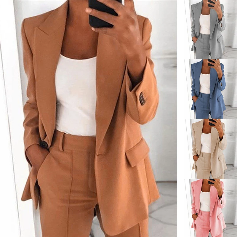 Korean Fashion Women Suitcoat Solid Color Simple Casual Single-button Outwear Jacket Female Elegant Long Sleeve Office Jacket
Korean Fashion Women Suitcoat Solid Color Simple Casual Single-button Outwear Jacket Female Elegant Long Sleeve Office Jacket