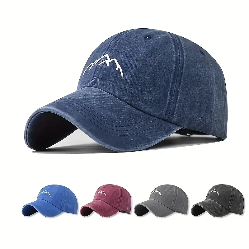 

New 2023 Protect Yourself from the Sun with this Unisex Mountain Embroidery Cotton Baseball Cap for Outdoor Activities