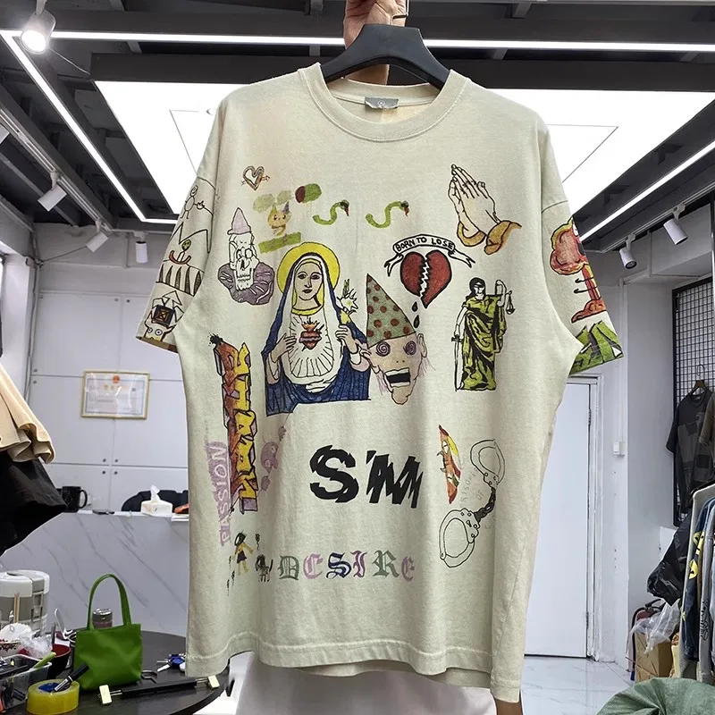 Hip Hop Saint Michael Vintage T-Shirt Men Women High Quality Apricot Graffiti T Shirt Tops Tee Jaqueta
Hip Hop Saint Michael Vintage T-Shirt Men Women High Quality Apricot Graffiti T Shirt Tops Tee Jaqueta