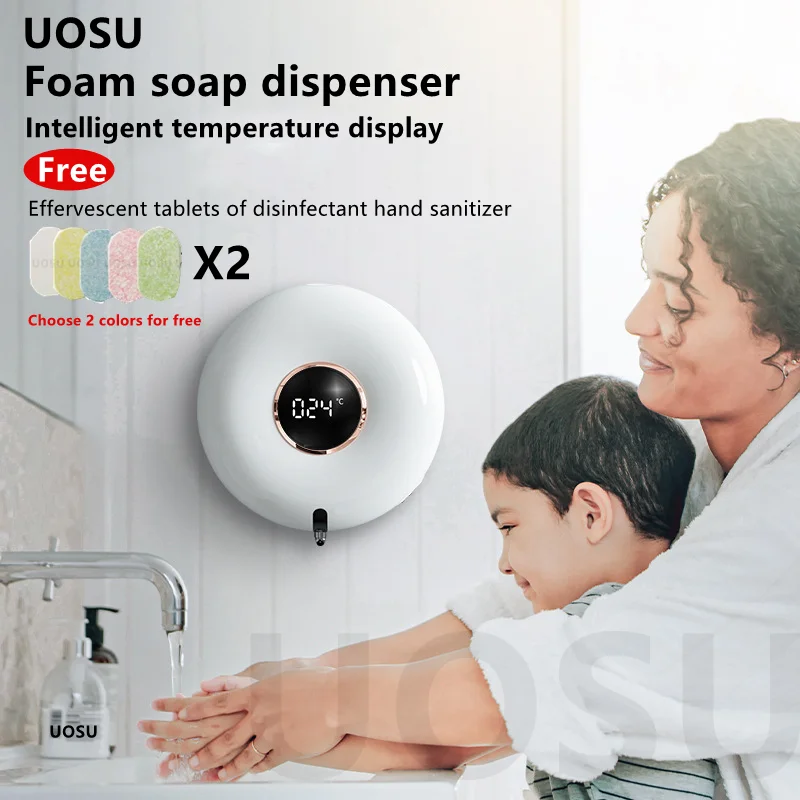

UOSU LED Display Automatic Induction Foaming Hand Washer Sensor Foam Household Infrared Sensor Soap Dispenser Home
