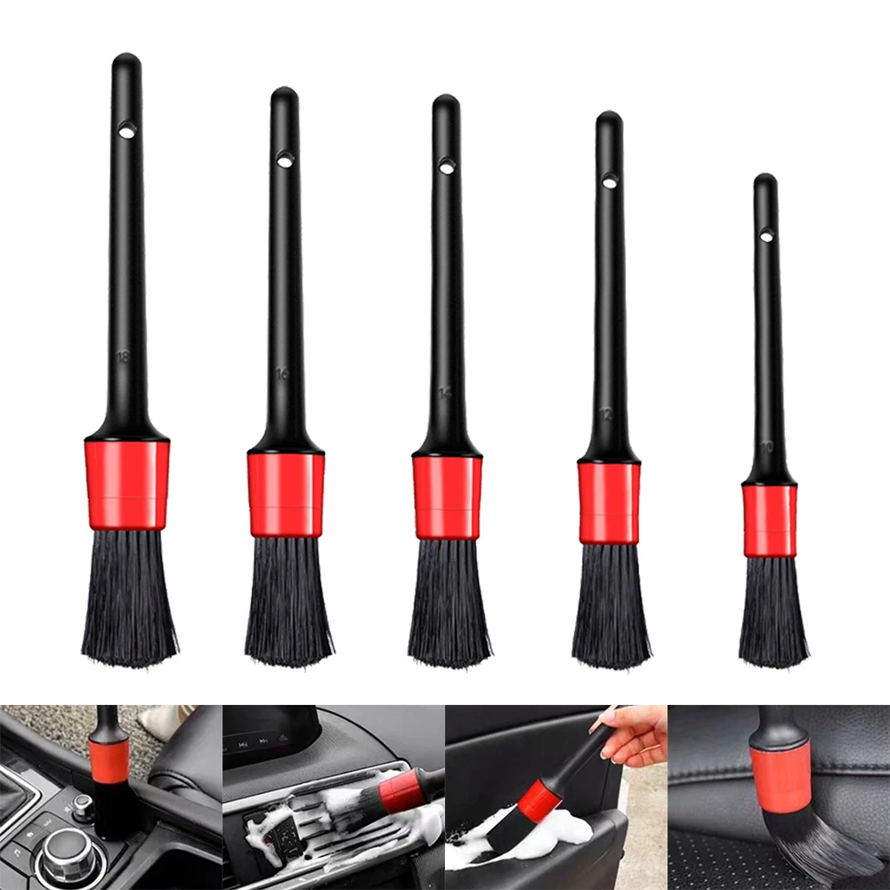 

5Pcs Set Car Detailing Brush Cleaning Kit Wash Tools Set Dashboard Accessories Air Outlet Brushes Clean Maintenance Auto Washers