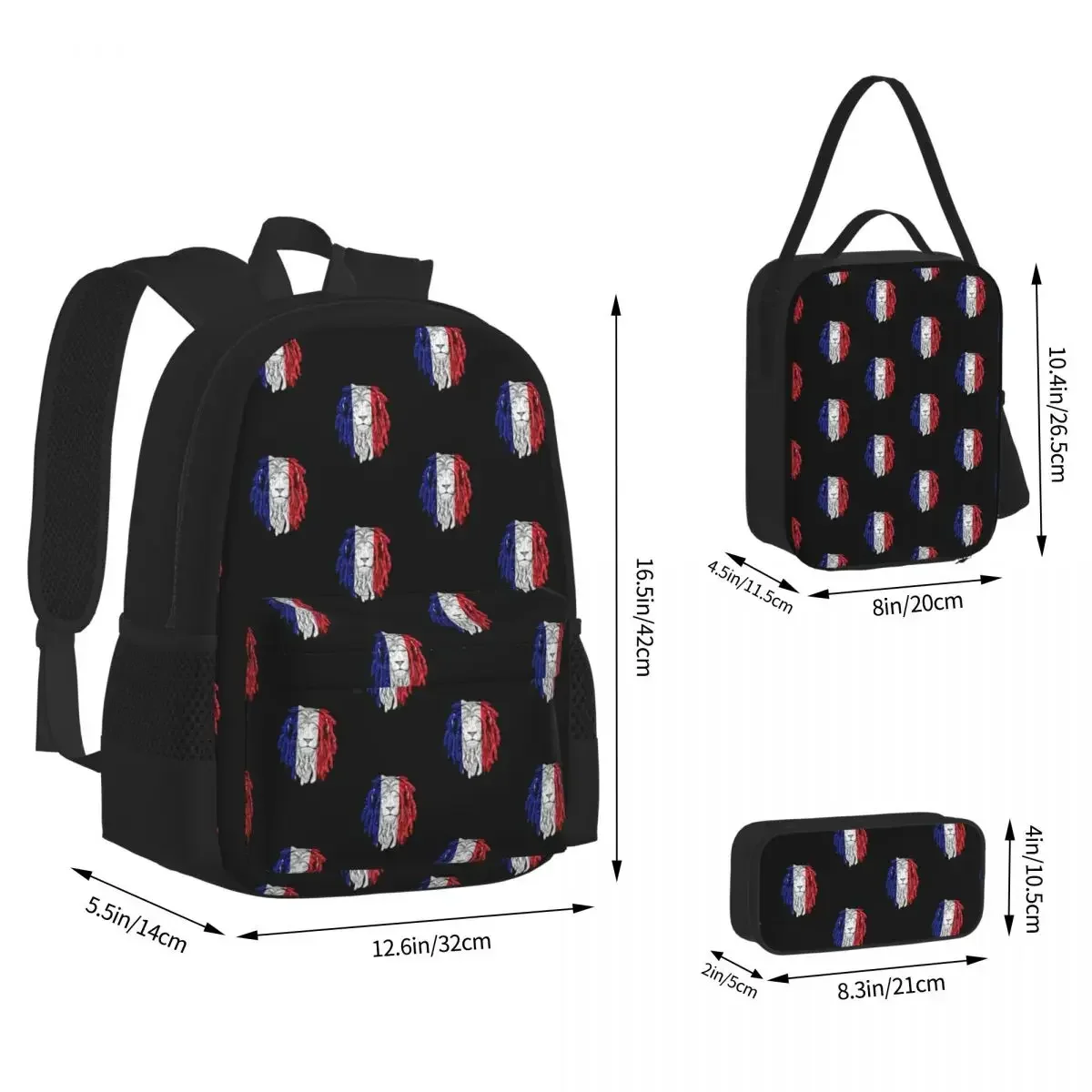 France Lion Backpacks Boys Girls Bookbag Students School Bags Cartoon Kids Rucksack Lunch Bag Pen Bag Three-Piece Set
France Lion Backpacks Boys Girls Bookbag Students School Bags Cartoon Kids Rucksack Lunch Bag Pen Bag Three-Piece Set