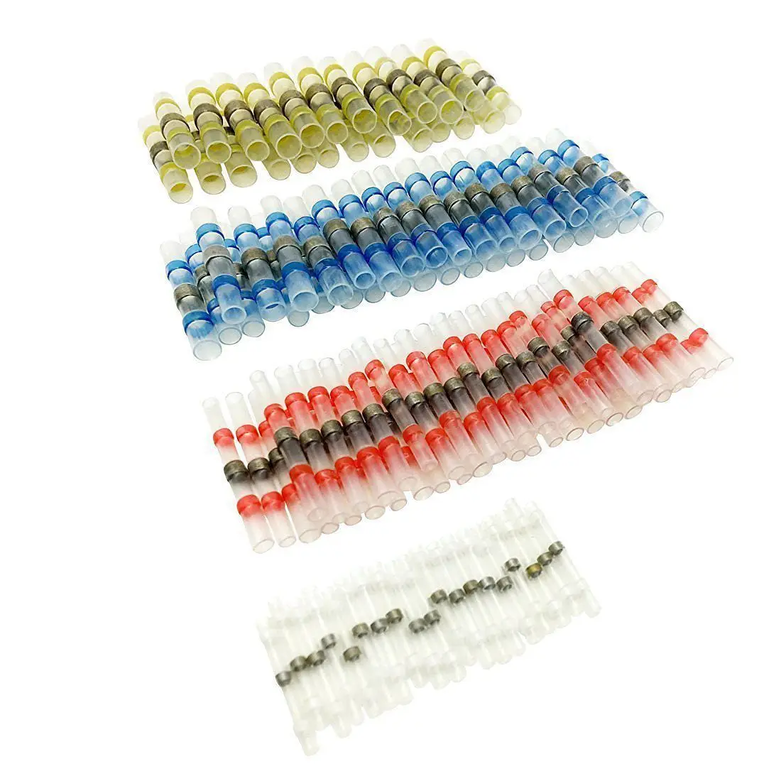 50pcs Solder Seal Wire Connector Sopoby Solder Seal Heat Shrink Butt Connectors Terminals Copper(23Red 12Blue 10White 5Yellow)
50pcs Solder Seal Wire Connector Sopoby Solder Seal Heat Shrink Butt Connectors Terminals Copper(23Red 12Blue 10White 5Yellow)