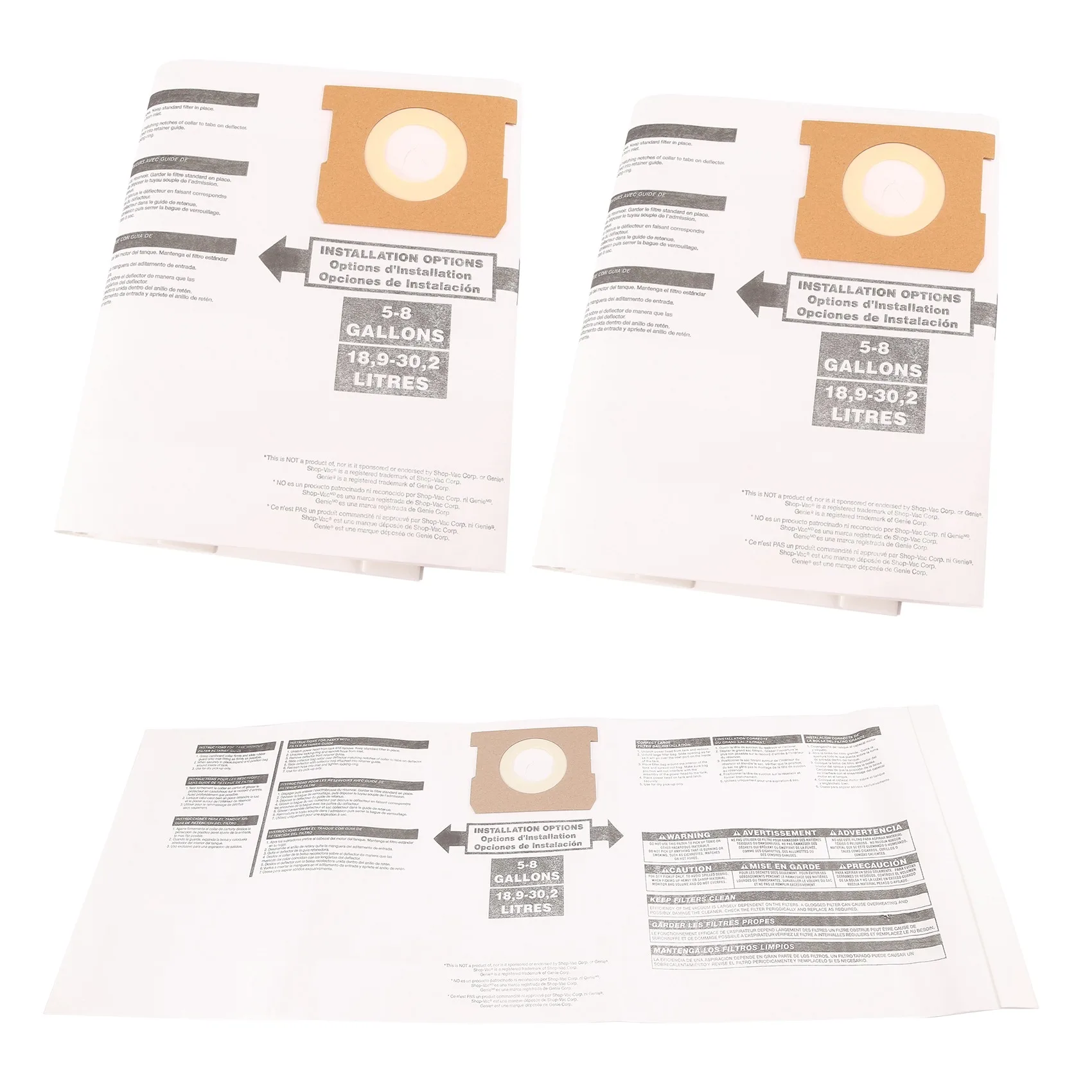 Universal Dry Dust Bag 5 to 8 Gallon Vacuum Cleaner Replacement Accessory Fit for Shop Vac 90661 906-61 9066100
Universal Dry Dust Bag 5 to 8 Gallon Vacuum Cleaner Replacement Accessory Fit for Shop Vac 90661 906-61 9066100