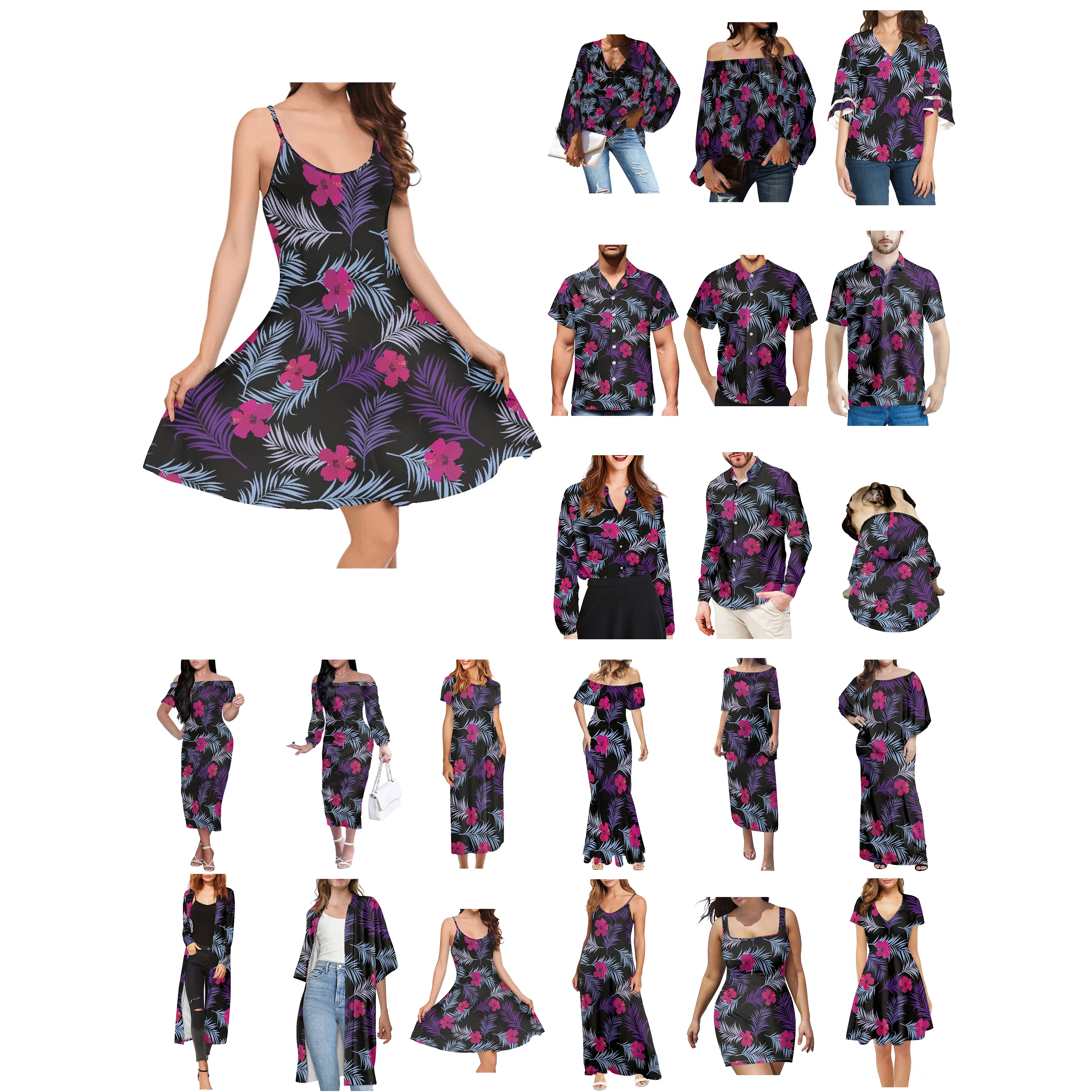 Polynesian Tonga Hawaiian Fiji Guam Samoan Pohnpei Tribal Hibiscus Suits Women Dress Matching Men Shirt Valentine's Day Party
Polynesian Tonga Hawaiian Fiji Guam Samoan Pohnpei Tribal Hibiscus Suits Women Dress Matching Men Shirt Valentine's Day Party