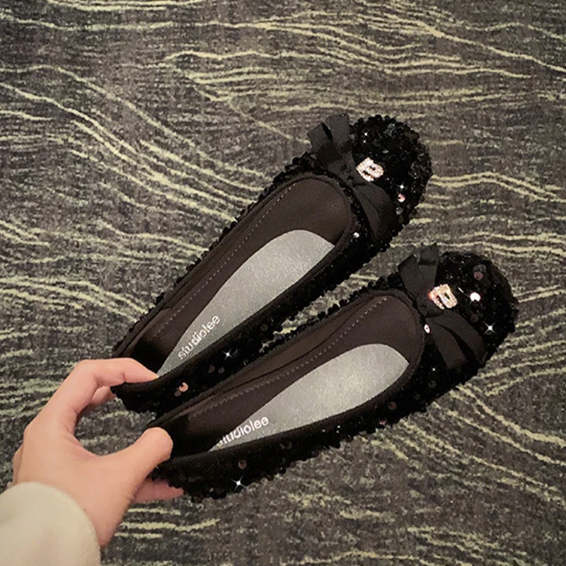 Bling Crystal Flats Women Shoes Spring Bow Shallow Shoes New Fashion Walking Luxury Shoes Dress Elegant Trend Zapatillas Female
Bling Crystal Flats Women Shoes Spring Bow Shallow Shoes New Fashion Walking Luxury Shoes Dress Elegant Trend Zapatillas Female