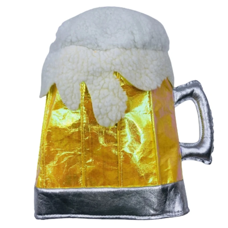 

Y166 Beer Mug Plush Hat Beer Glasses Cap Cosplay Party Halloween Costume Headdress