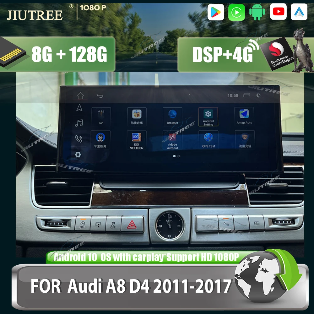 

Android 12 Car Radio 12.3 Inch For Audi A8 D4 2011-2017 Auto radio Multimedia Head Unit Stereo receiver GPS Navigation