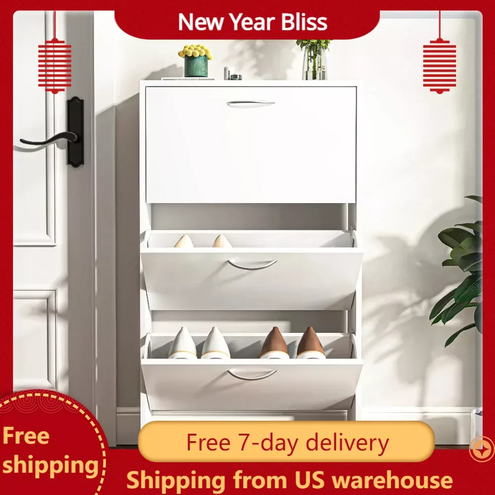 3-Flip Drawers Shoe Cabinet, Freestanding Shoe Rack Shoe Cupboard Organizer, Entryway Shoe Storage Organizer for Home, White
3-Flip Drawers Shoe Cabinet, Freestanding Shoe Rack Shoe Cupboard Organizer, Entryway Shoe Storage Organizer for Home, White