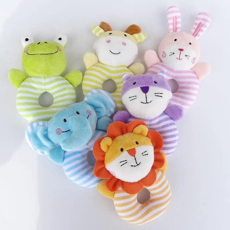 

New Plush Infant Baby Development Soft Giraffe Animal Handbells Rattles Handle Toys Hot Selling WIth Teether Baby Toy 2023 New