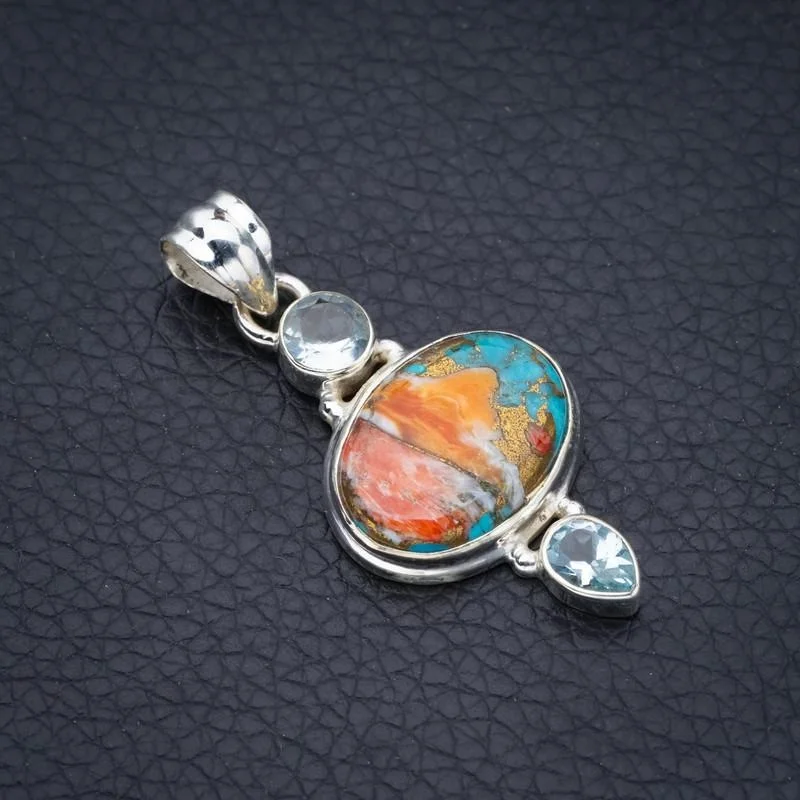 StarGems Copper Chalcedony Blue Topaz Handmade 925 Sterling Silver Pendant 1.75" F3704
StarGems Copper Chalcedony Blue Topaz Handmade 925 Sterling Silver Pendant 1.75" F3704