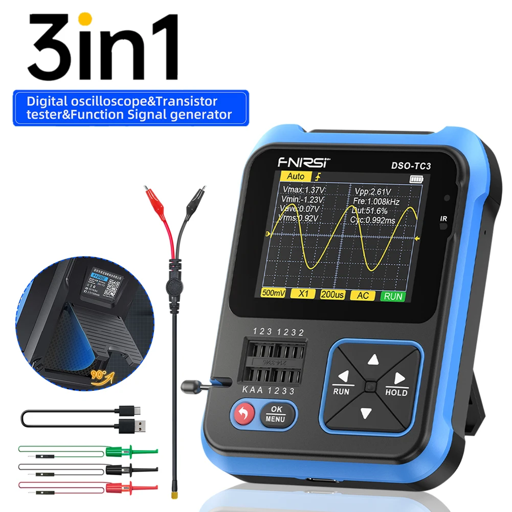 Universal DSO-TC3 Oscilloscope Transistor Tester With Digital Multifunction Electronic Component Tester Diode Voltage LCR Detect
Universal DSO-TC3 Oscilloscope Transistor Tester With Digital Multifunction Electronic Component Tester Diode Voltage LCR Detect