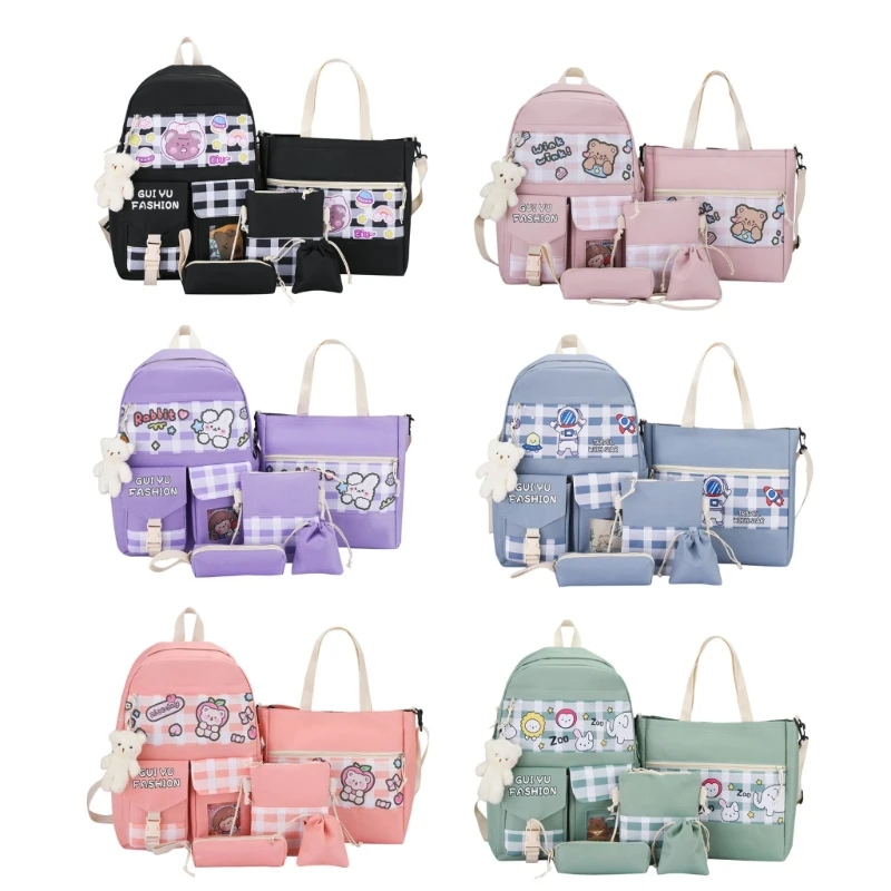 5pcs School Backpack with Shoulder Bag Pencil Bags Cute Bookbag Set for Student
5pcs School Backpack with Shoulder Bag Pencil Bags Cute Bookbag Set for Student