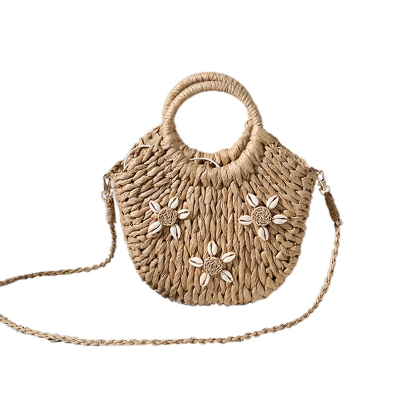 Handmade Half-Round Woven Artificial Straw Bag Women Messenger Crossbody Bags Coffee Color
Handmade Half-Round Woven Artificial Straw Bag Women Messenger Crossbody Bags Coffee Color